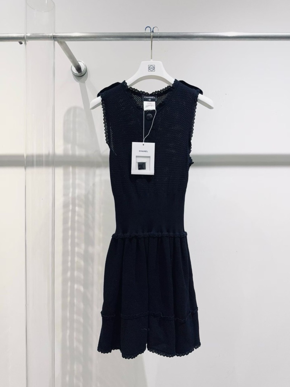 🚩steal Authentic CHANEL Black Sleeveless Knit Mini Dress